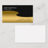 Carte De Visite Professionnel moderne élégant Noir Or Plaine (Devant / Derrière)