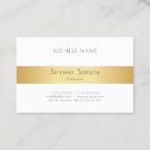 Carte De Visite Professionnel Moderne Élégant Or Blanc (Dos)
