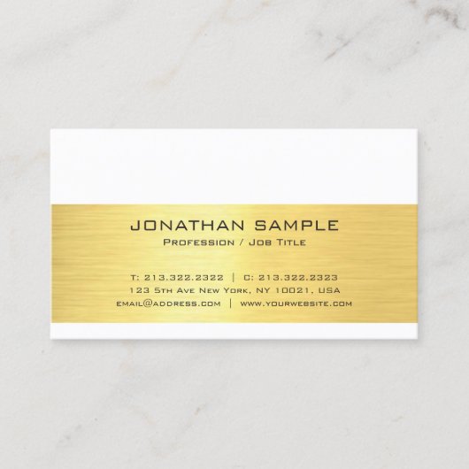 Carte De Visite Professionnel Moderne Elégant Or look simple tenda (Devant)