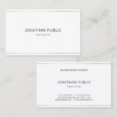 Carte De Visite Professionnel Moderne Élégant Or Propre (Devant / Derrière)