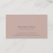 Carte De Visite Professionnel Moderne Elegant Pearl Finish Luxe (Dos)
