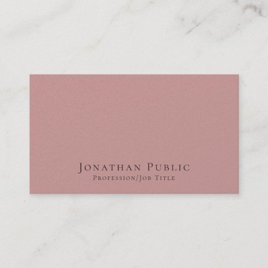 Carte De Visite Professionnel Moderne Elegant Pearl Finish Luxe (Devant)