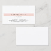 Carte De Visite Professionnel Moderne Élégant Rose Clair (Devant / Derrière)