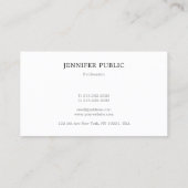 Carte De Visite Professionnel Moderne Élégant Simple Design Modèle (Dos)