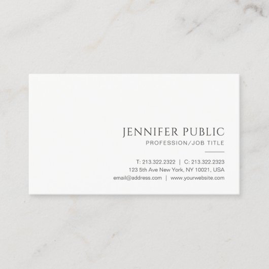 Carte De Visite Professionnel Moderne Élégant Simple Modèle Best (Devant)