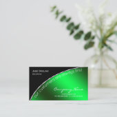 Carte De Visite Professionnel Moderne Élégant Vert Noir (Debout devant)