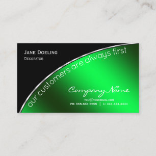 Carte De Visite Professionnel Moderne Élégant Vert Noir