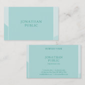 Carte De Visite Professionnel Moderne Élégant Vert Simple Modèle (Devant / Derrière)