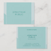 Carte De Visite Professionnel Moderne Élégant Vert Simple Modèle (Devant / Derrière)