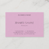 Carte De Visite Professionnel Moderne Élégant Violet Modèle Simple (Dos)
