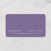Carte De Visite Professionnel moderne élégant Violet Pearl Luxe (Dos)