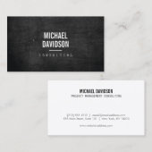 CARTE DE VISITE PROFESSIONNEL MODERNE en bois fonc (Devant / Derrière)