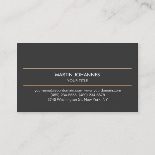 Carte de visite professionnel moderne en gris clai (Devant)