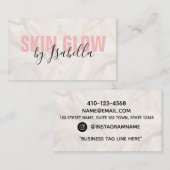 Carte de visite professionnel moderne en soie rose (Devant / Derrière)