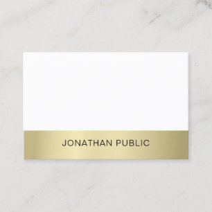 Carte De Visite Professionnel Moderne Épuré Aspect Or Luxe