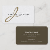 Carte De Visite Professionnel moderne et élégant de monogramme (Devant / Derrière)