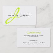 Carte De Visite Professionnel moderne et simple de monogramme de (Devant / Derrière)