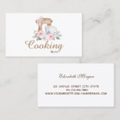 Carte De Visite Professionnel, Moderne, Fleur mixte, Blog de Cuisi (Devant / Derrière)