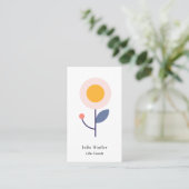 Carte De Visite Professionnel Moderne Floral Life Coach Conseil (Debout devant)