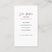 Carte De Visite Professionnel Moderne Floral Life Coach Conseil (Dos)