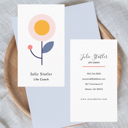 Carte De Visite Professionnel Moderne Floral Life Coach Conseil