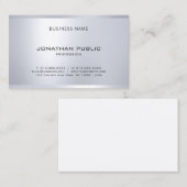 Carte De Visite Professionnel Moderne Glam Argent Look élégant élé (Devant / Derrière)