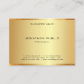 Carte De Visite Professionnel Moderne Glamour Faux Or Élégant (Dos)