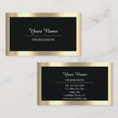 Carte De Visite Professionnel Moderne Golden Simple Minimalisme No (Devant / Derrière)