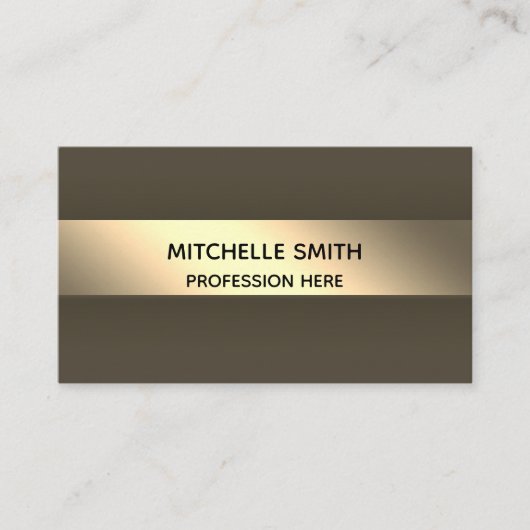 Carte De Visite Professionnel Moderne Golden Simply Grey (Devant)