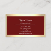Carte De Visite Professionnel Moderne Golden Simply Minimal Bourgo (Dos)