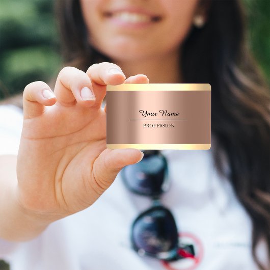 Carte De Visite Professionnel moderne Golden Simply Minimalism Ros