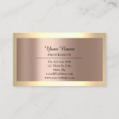 Carte De Visite Professionnel moderne Golden Simply Minimalism Ros (Dos)