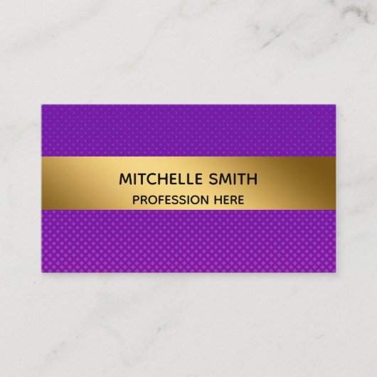 Carte De Visite Professionnel moderne Golden Simply Purple (Devant)