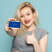 Carte De Visite Professionnel moderne Golden Simply Royal Blue