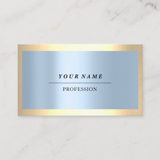 Carte De Visite Professionnel Moderne Golden Smoky Blue Pastel (Devant)