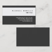 Carte de visite professionnel moderne gris blanc t (Devant / Derrière)