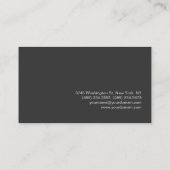 Carte de visite professionnel moderne gris chic (Dos)