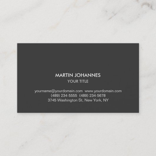 Carte de visite professionnel moderne gris clair c (Devant)