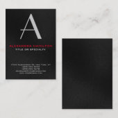 Carte De Visite Professionnel moderne Gris clair Monogramme vertic (Devant / Derrière)