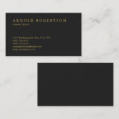 Carte de visite professionnel moderne Gris Gris Or (Devant / Derrière)