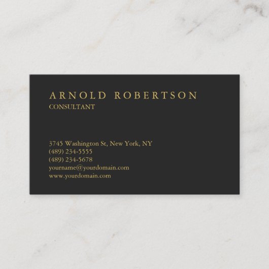 Carte de visite professionnel moderne Gris Gris Or (Devant)