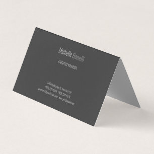 Carte De Visite Professionnel moderne gris noir minimaliste