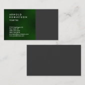 Carte de visite professionnel moderne gris vert (Devant / Derrière)