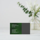 Carte de visite professionnel moderne gris vert (Debout devant)