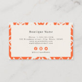 Carte de visite professionnel moderne ikat orange (Dos)