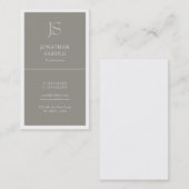 Carte De Visite Professionnel Moderne Initiale Élégant Modèle Prop (Devant / Derrière)