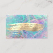 Carte De Visite Professionnel Moderne Lotus Gold Brush Stroke Opal (Dos)
