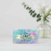 Carte De Visite Professionnel Moderne Lotus Gold Brush Stroke Opal (Debout devant)