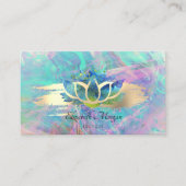 Carte De Visite Professionnel Moderne Lotus Gold Brush Stroke Opal (Devant)