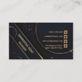 Carte de visite professionnel moderne Marine & Gol (Dos)